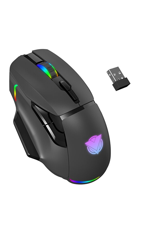 ماوس الألعاب اللاسلكي M80 – ماوس مريح قابل لإعادة الشحن بإضاءة خلفية RGB ودقة 3200 نقطة في البوصة