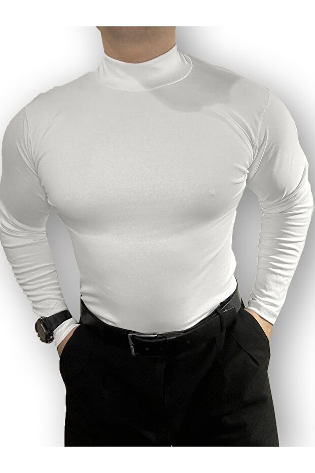 Long Sleeve Half-Thigh Turtleneck Lycra Combed Cotton Badi Body