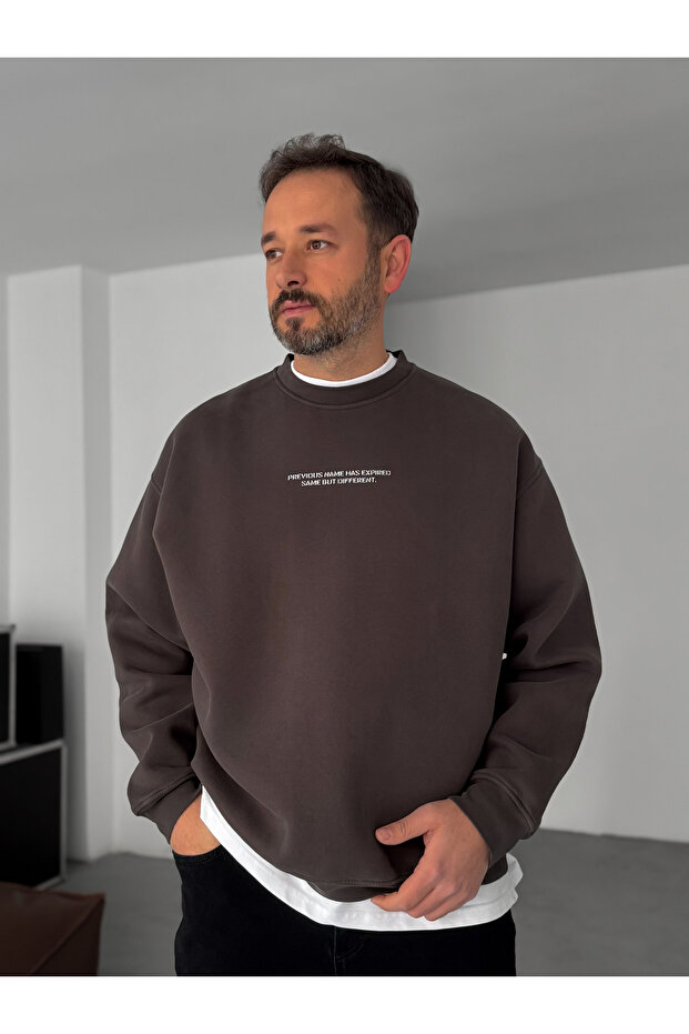 Antrasit Previous Baskılı Sweatshirt C-4614 - 1