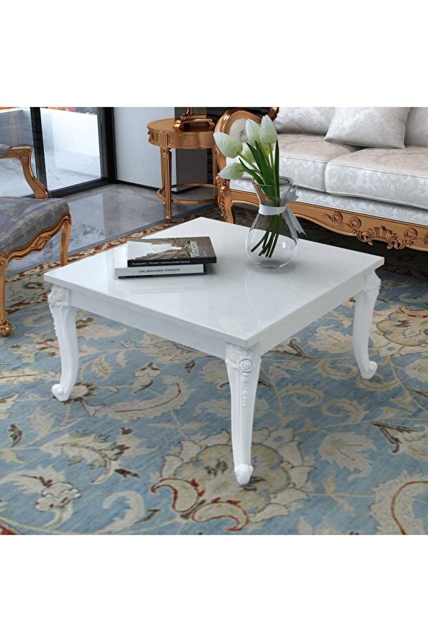 Coffee Table 80x80x42 cm High Gloss White