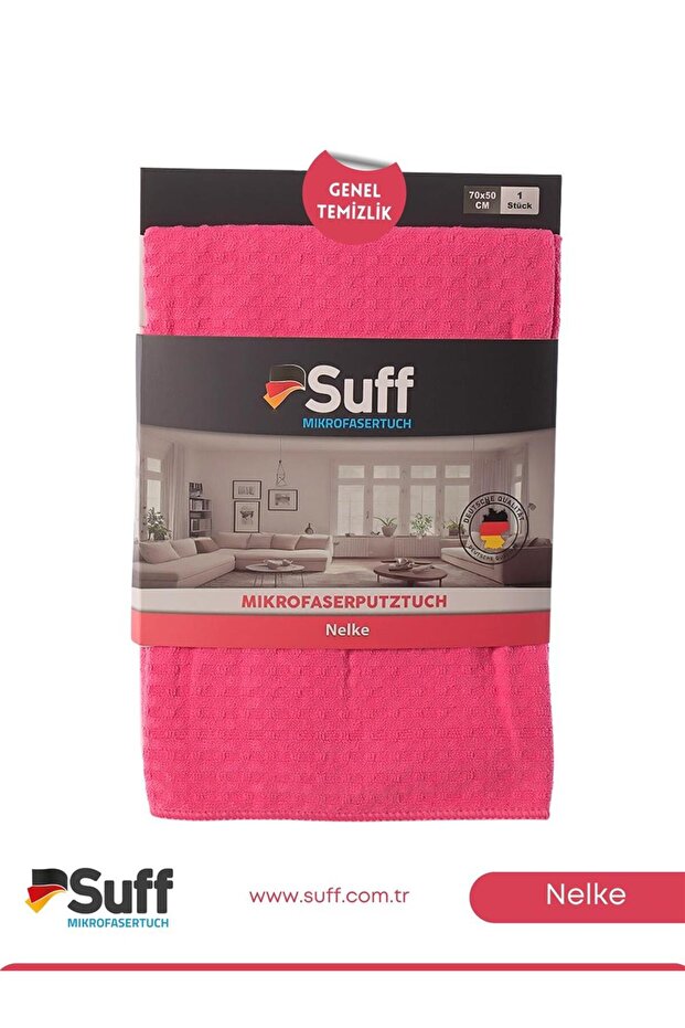 Nelke Clove General Cleaning Cloth Checkered 70X50 | Sensitive Surface Cleaning Cloth - Pink