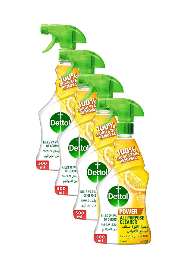 All Purpose Cleaner Spray Bottle, Lemon Scent, 500 ml x4