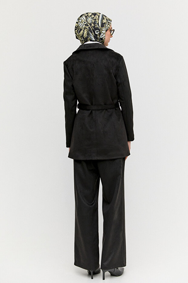 Kruvaze Süet Görünümlü Ceket - 6