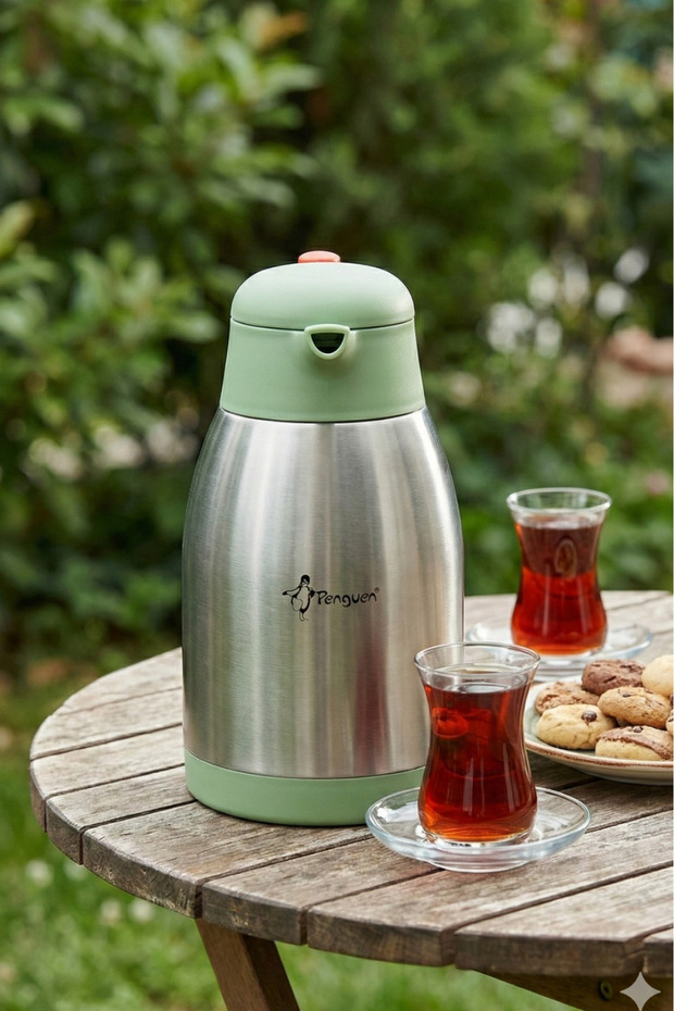 2 Liter Stainless Steel Tea Thermos - Keeps Hot for 12 Hours - Jug Thermos -Bpa Free