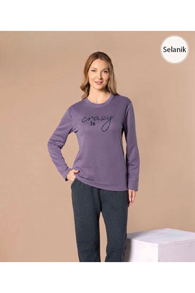 Women's Long Sleeve Thessaloniki Fabric Winter Pajama Set