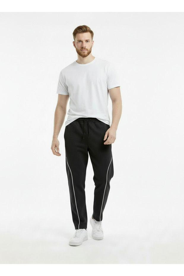 Piped Rear Pockets MODENZO Men's 2-Pack Piped Baggy Casual Sweatpants with Back Pockets 2 ...