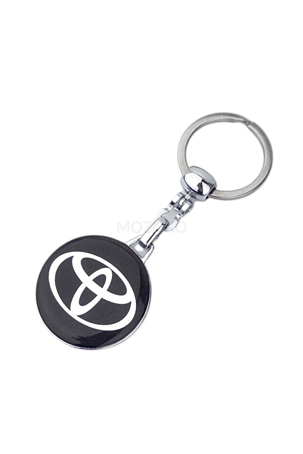 High Quality Black Toyota Logo Drop Printed Stylish Gift Car Keychain