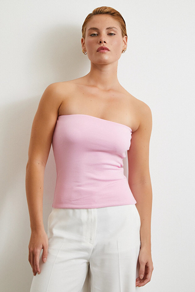 Straplez Top Pembe - 3