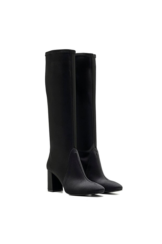 SCARTY SİYAH TEKSTİL Kadın TOPUKLU ÇİZME - 3