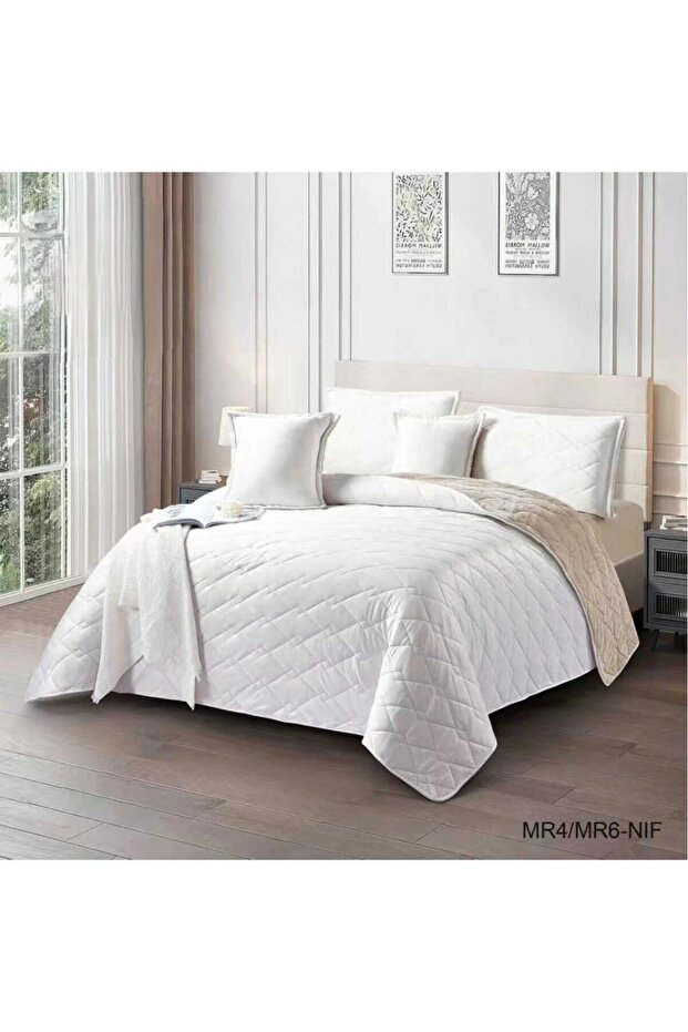 مفرش نفرين شتوي مضغوط ساده ووجه فرو عدد القطع 6قطع 220×240