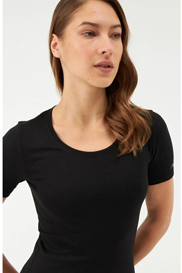 Kadın 0 Yaka Kısa Kol Termal Tek Üst - 2