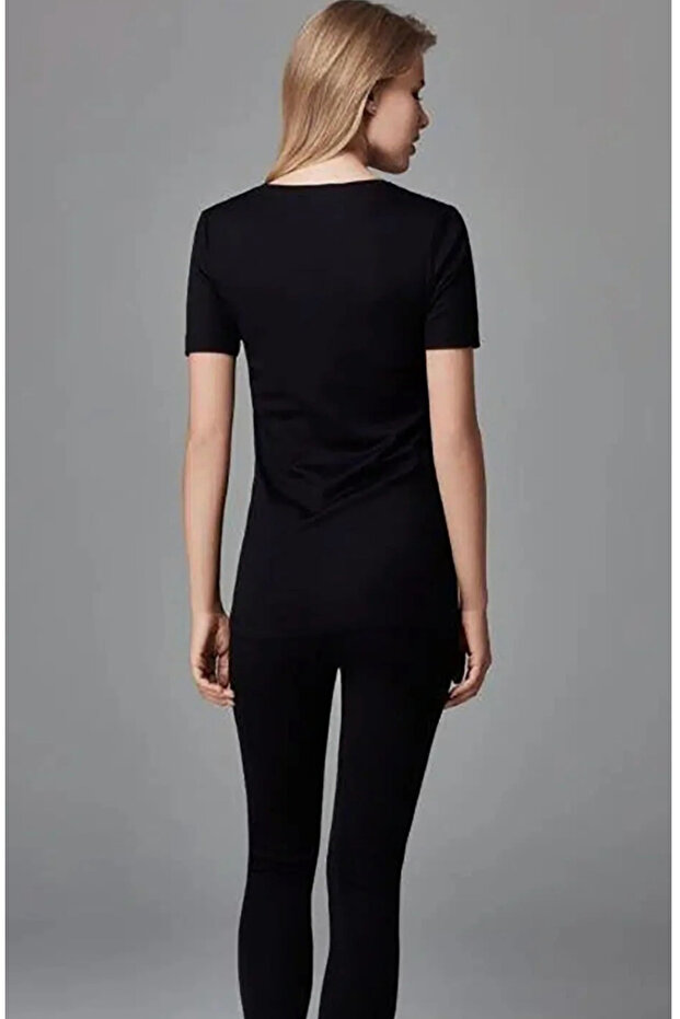 Kadın 0 Yaka Kısa Kol Termal Tek Üst - 6