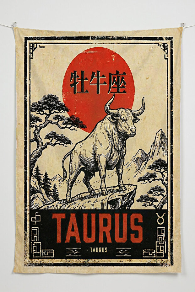 Zodiac Pattern Wall Covering – Astrology Themed, High-Quality Fabric, Tapestry Wall Carpet