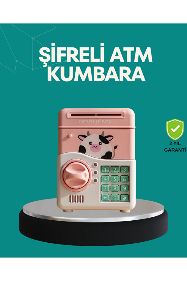 Sptrns Pink Atm Safe Appearance Electronic Password (213925) Children's Piggy Bank