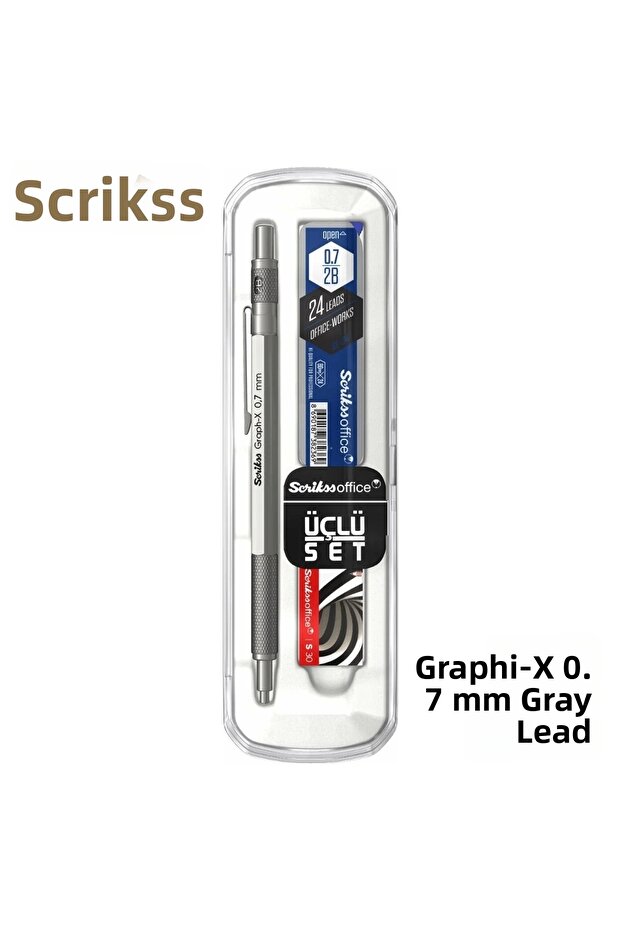 Versatil Kalem Graph-X 0.7mm Lead Gray Set of 3