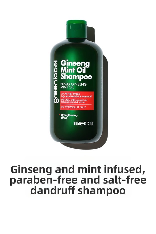 Greenlabel Ginseng and Mint Extract Paraben-Free, Salt-Free Anti-Dandruff Care and Repair Shampoo 400ml