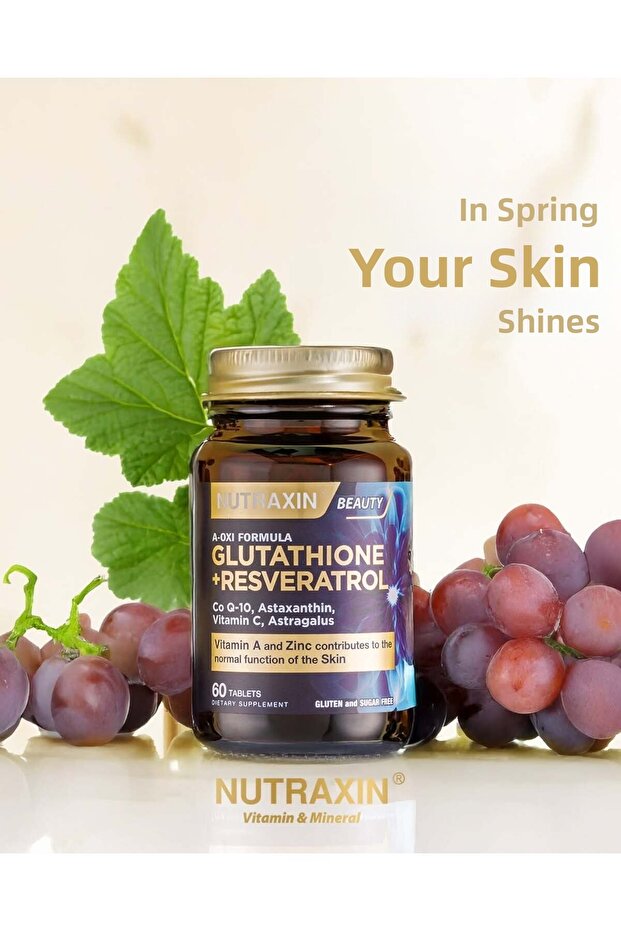 A-Oxi Formula Glutathione + Resveratrol Skin Whitening 60 Tablets - 6