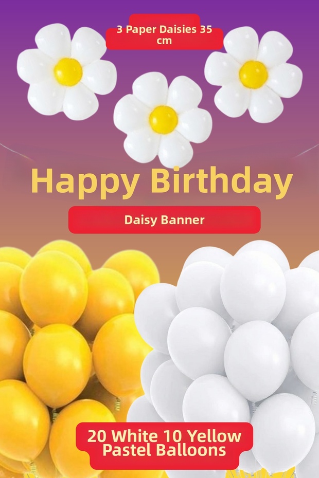 Daisy Concept Birthday Decoration Set Birthday Balloons and Sets Birthday Ornament