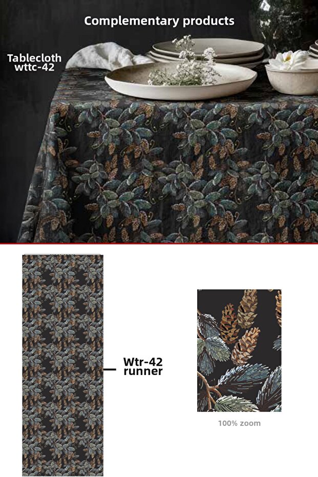 Leaf Pattern Runner - Dark Green / Smoked-Wtr - 3