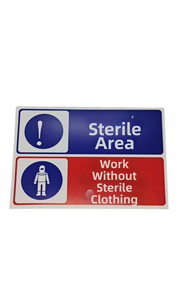Sterile Area, Use Sterile Gown Dekota Print – 3 mm Forex Warning Sign 20 cm × 30cm