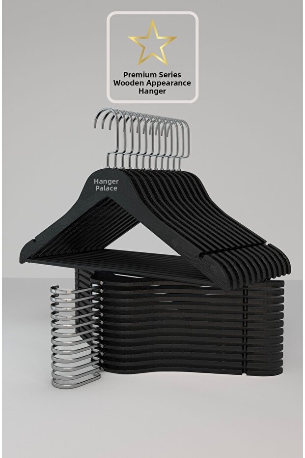 Black Wooden Look Premium Special American Hook Hanger 50 Pieces