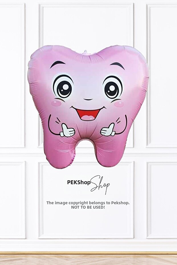 Pink Tooth Foil Balloon Tooth Wheat First Tooth Party Balloon