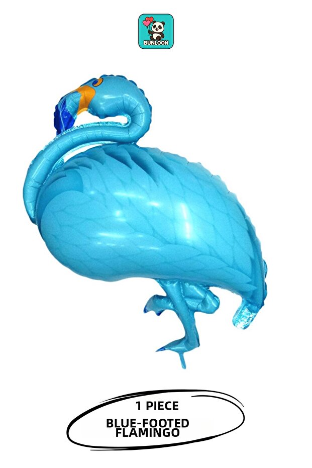 Blue Flamingo Foil Balloon with Stand Birthday Party Decoration