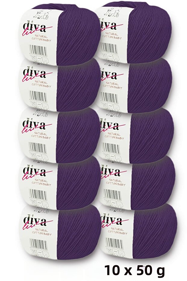 Premium Amigurumi Ipi Punch (Panç) Bebe Soft Cotton 500 Gr (Pack of 10) - Purple