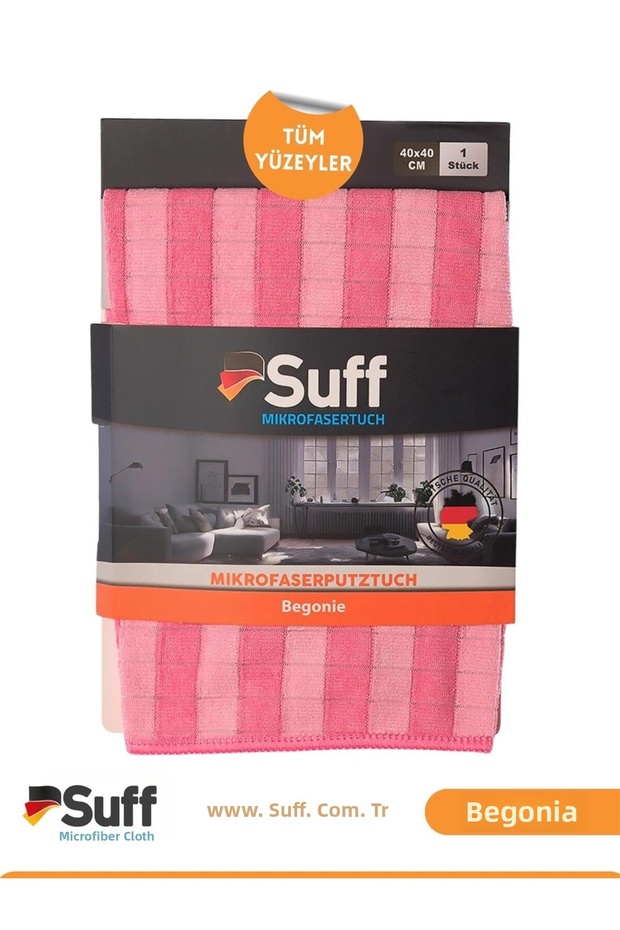 Begonie Microfiber Dusting Cloth Non-Scratch Sensitive Surface Dusting Cloth with Stripes 40X40 cm Pink