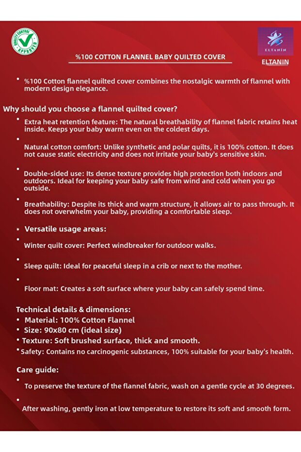 100% Cotton Premium Flannel Double-Sided Multi-Purpose Baby Blanket - 90X80Cm, Special Soft Fabric - 8