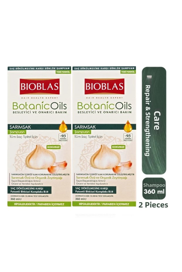 Botanic Oils Nourishing and Repairing Care Garlic Shampoo Set 2 Pieces X 300ml