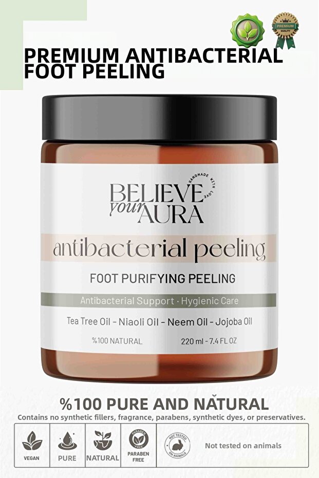 Anti-Bacterial Foot Peeling - 100% Natural Purifying Anti-Odor Peeling - 220 ml