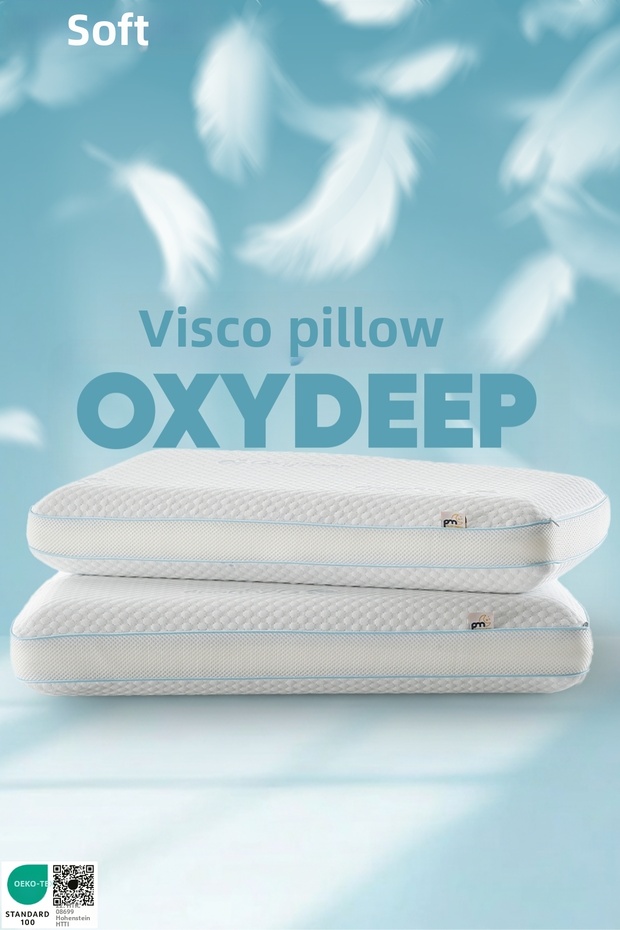 Oxydeep Visco Sleeping Pillow [Soft] Breathable Sleep Regulator Orthopedic Chubby Pillow