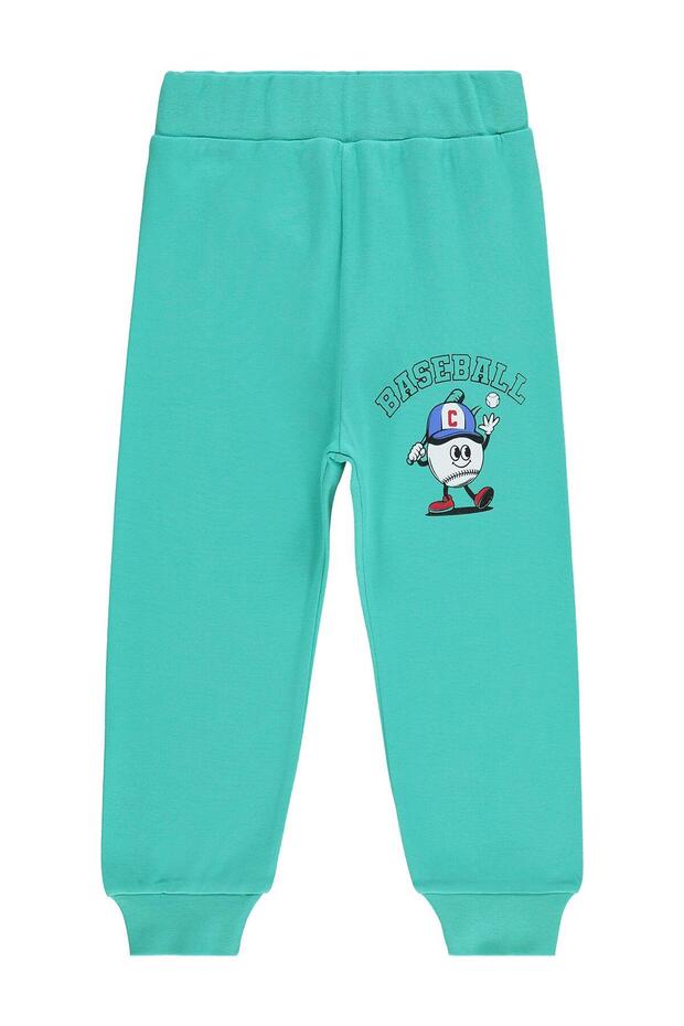 Baseball Printed 2-5 Years Old Sweatpants Km - Green 3-4 Years Old