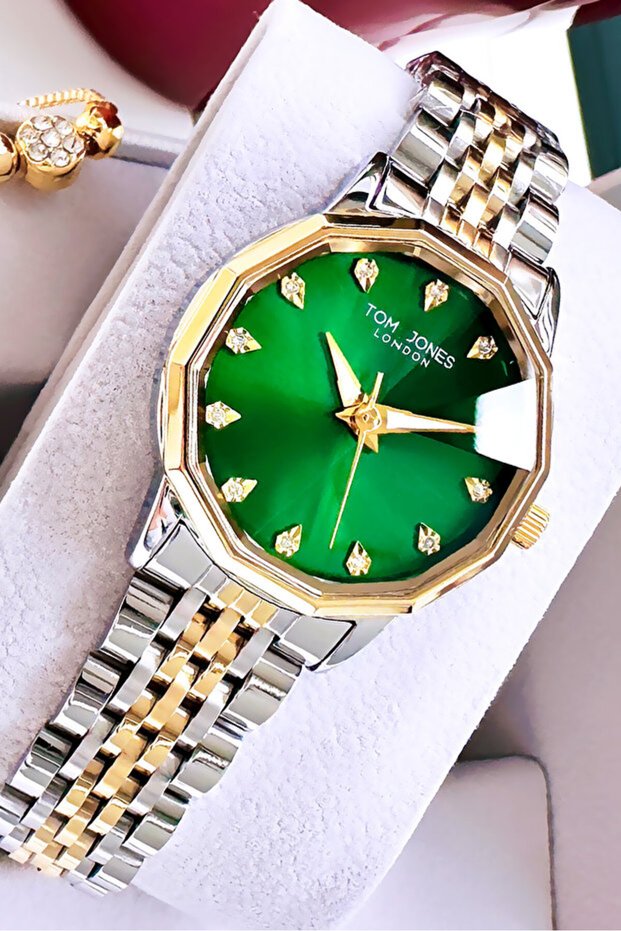 Women Wrist Watch 3 Atm Water Resistant Gold Color Steel Band + Bracelet Tjcgl8523