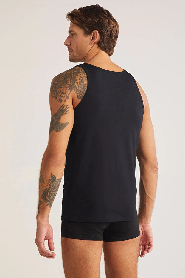 Scott Askılı 2'li Basic Erkek Atlet - Siyah - 3