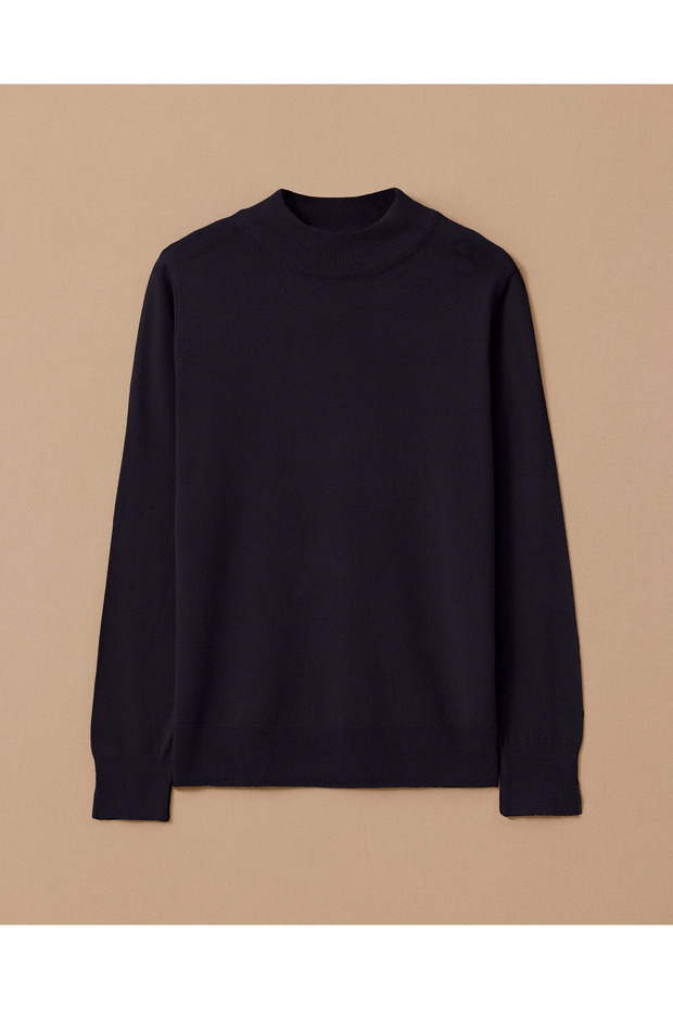 Yarım Balıkçı Yaka Basic Triko Bluz - 5