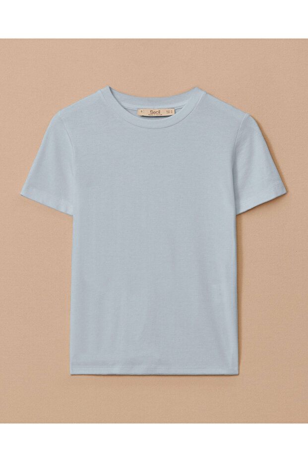 Yuvarlak Yaka Kısa Kollu Basic Tişört - 5