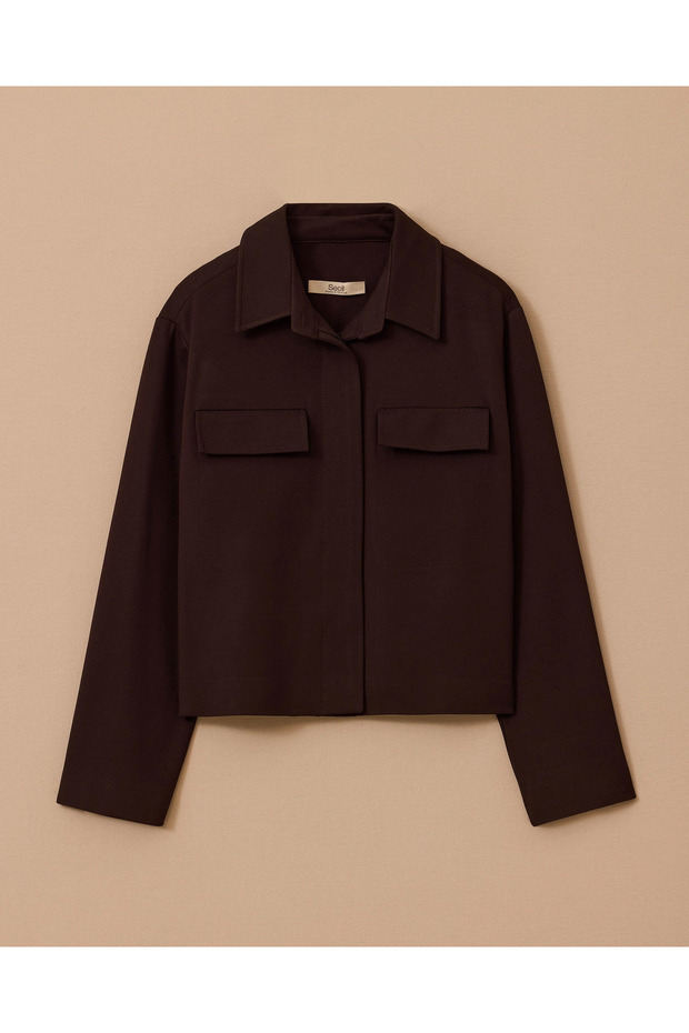 Düğmeli Cep Kapaklı Ceket - 7