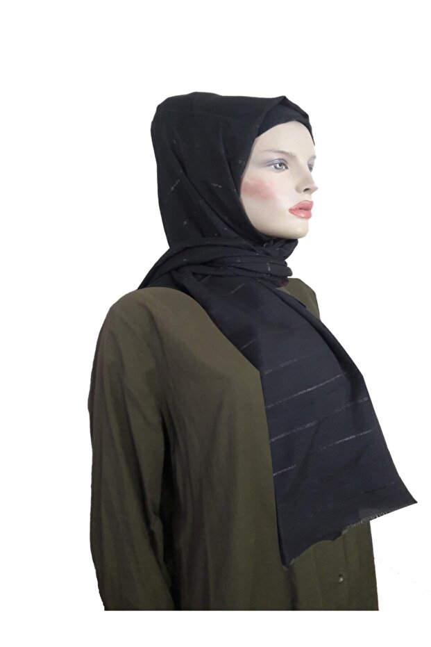 Moda Kaşmir Çizgi Simli Şal - 4