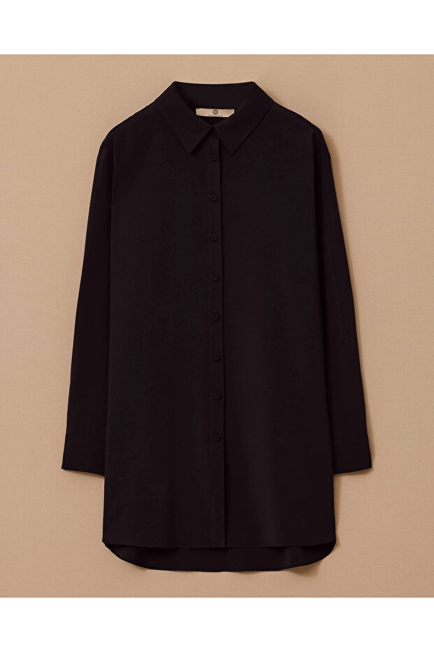 Shirt Collar Long Sleeve Basic Tunic - 6