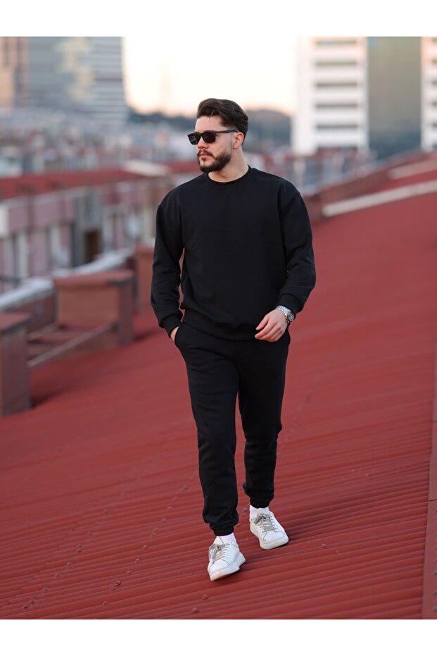 Basic Bisiklet Yaka Relaxed Regular Sweatshirt - 5