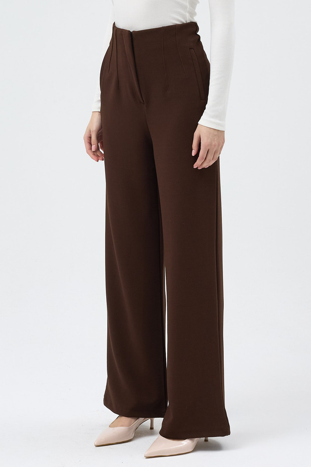 5012 Zippered Pants Brown - 3