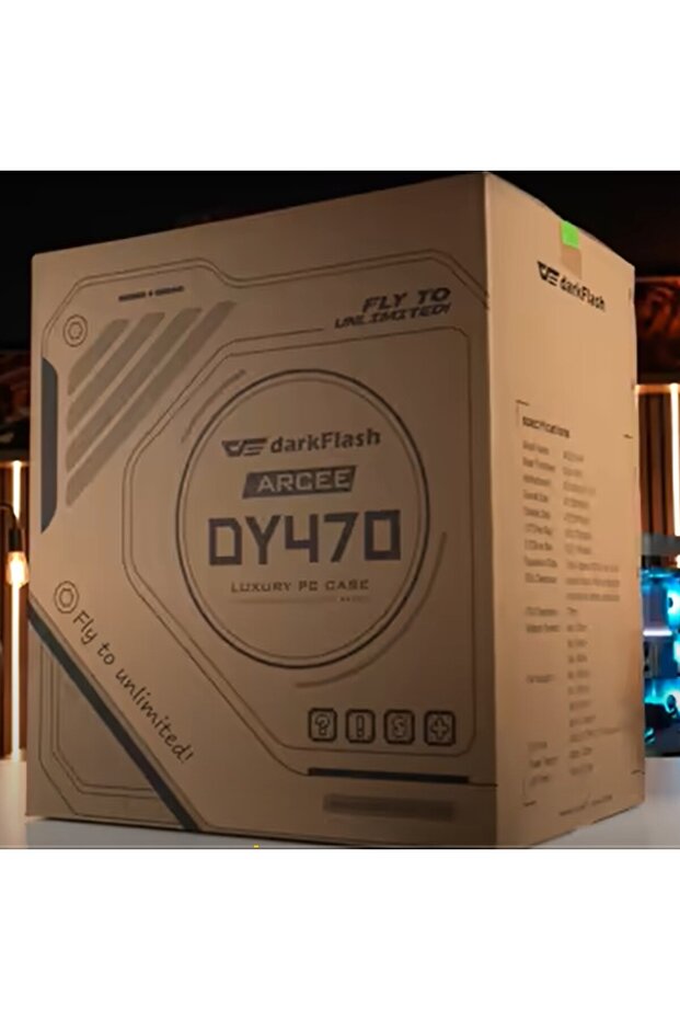 علبة كمبيوتر DY470 ATX - أبيض - زجاج بانورامي