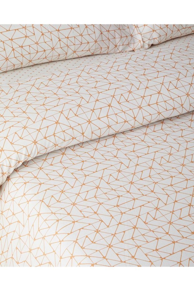 Trio Shape Easy-Iron Single Duvet Cover Set 160X220 cm Orange (13.11.2025)