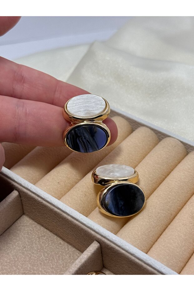 Sedefli Oval Küpe - 4