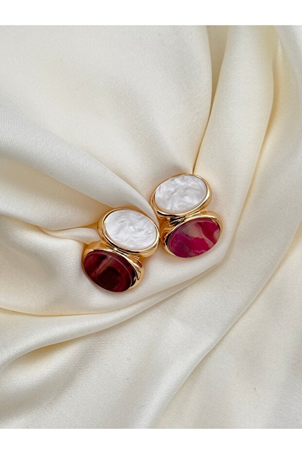 Sedefli Oval Küpe - 3