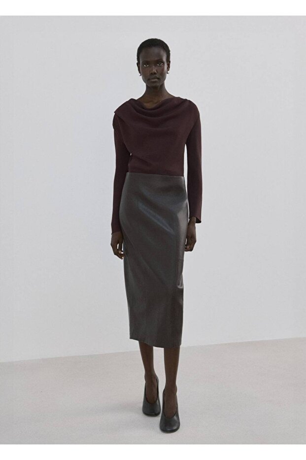 Asimetrik yaka bluz - 2