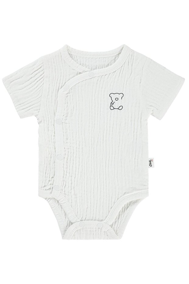 Teddy Bear Printed 1-18 Months Snap-On Badi - Ecru 18-24 Months