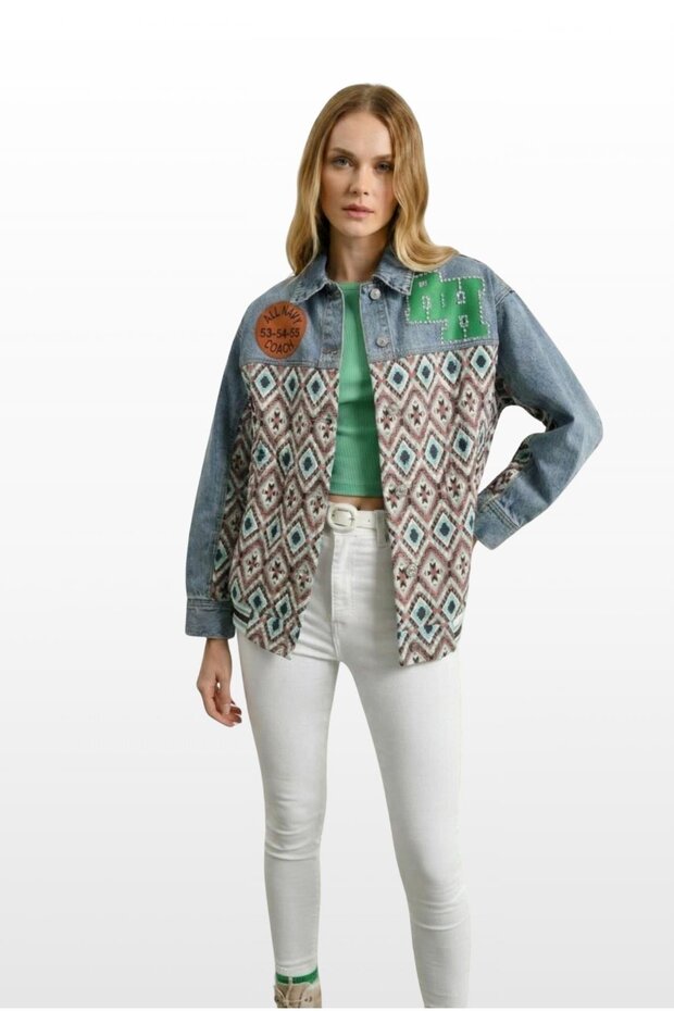 Patchwork Kot Ceket - 1